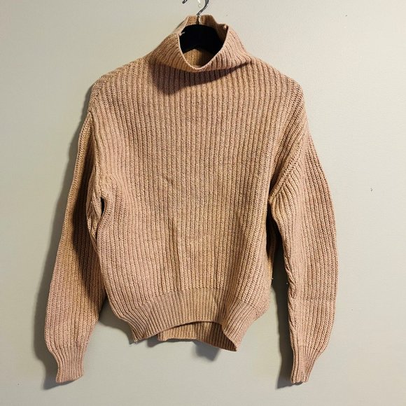 Wilfred Merino Wool Blush Pink Turtleneck Oversized Sweater, Size XS - Picture 2 of 11
